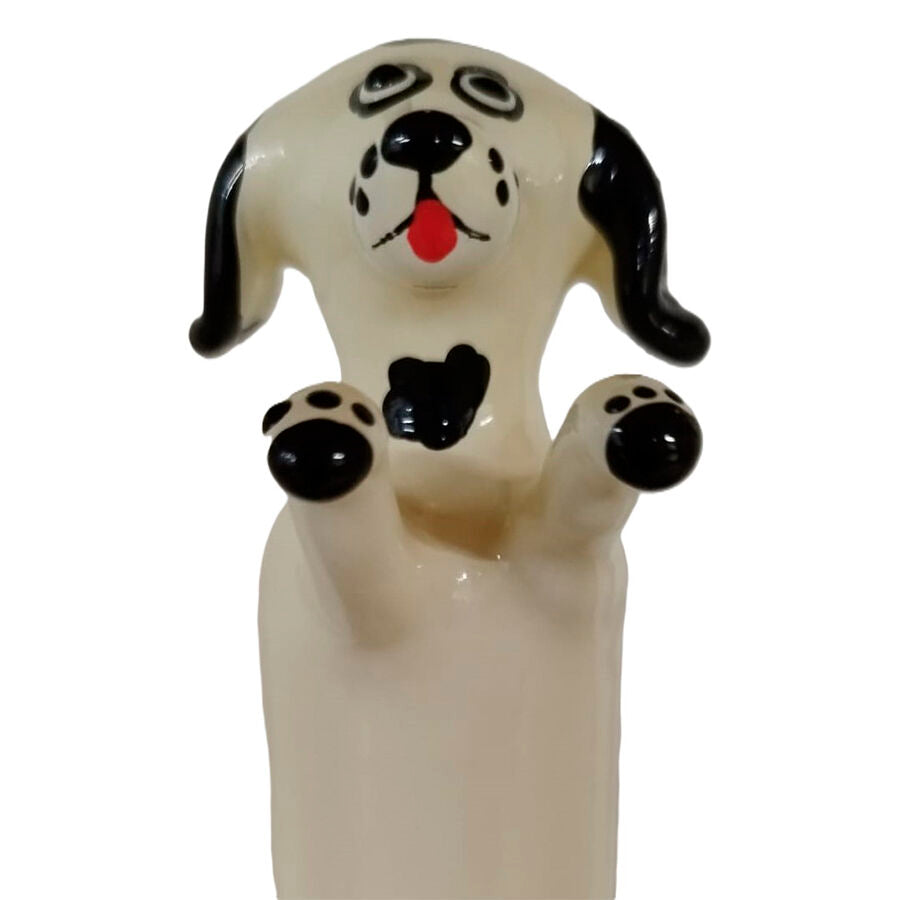 CONDOMERIE - HANDMÅLADE NYHETSKONDOMER GLAD VIT HUND XL