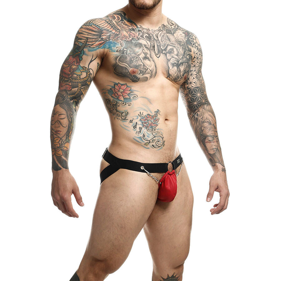 MOB - DUNGEON RÖD JOCKSTRAP MED KEDJOR ONE SIZE