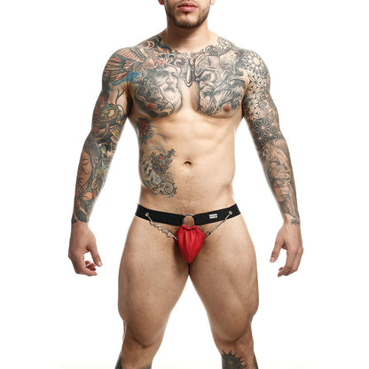 MOB - DUNGEON RÖD JOCKSTRAP MED KEDJOR ONE SIZE