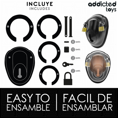 ADDICTED TOYS LOCKED - KEYLESS RESTRAINT PENIS CAGE 11.5 CM