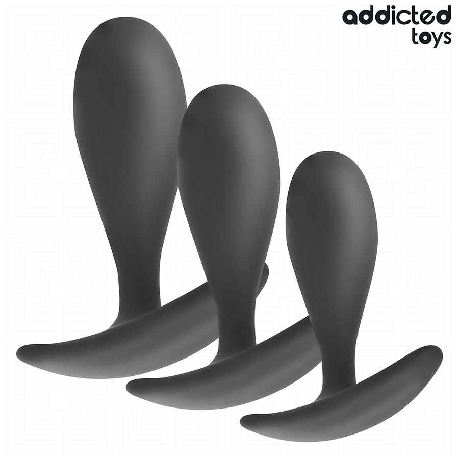 ADDICTED TOYS - SET MED 3 ANALPLUGGAR I SILIKON MODELL 2