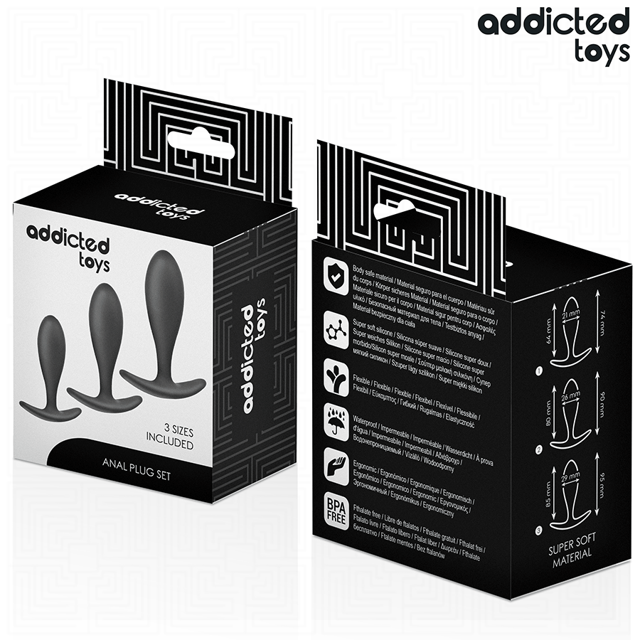 ADDICTED TOYS - SET MED 3 ANALPLUGGAR I SILIKON MODELL 2