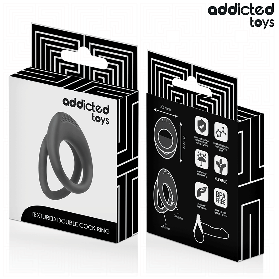 ADDICTED TOYS - DUBBELTEXTURERAD PENISRING