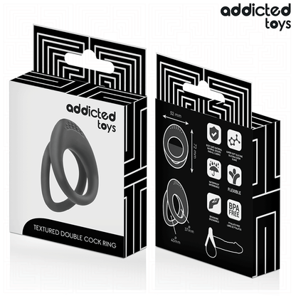 ADDICTED TOYS - DUBBELTEXTURERAD PENISRING