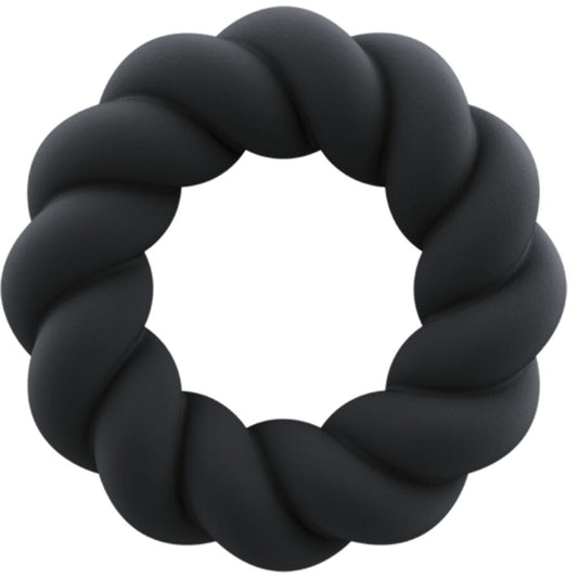 ROCKS-OFF - TWIST BLACK SILICONE MASTURBATOR RING
