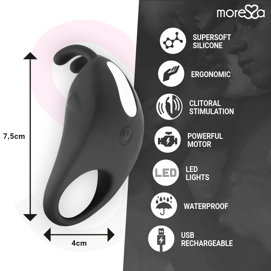 MORESSA - BRAD PREMIUM SILICONE RECHARGEABLE BLACK - Kink&Play