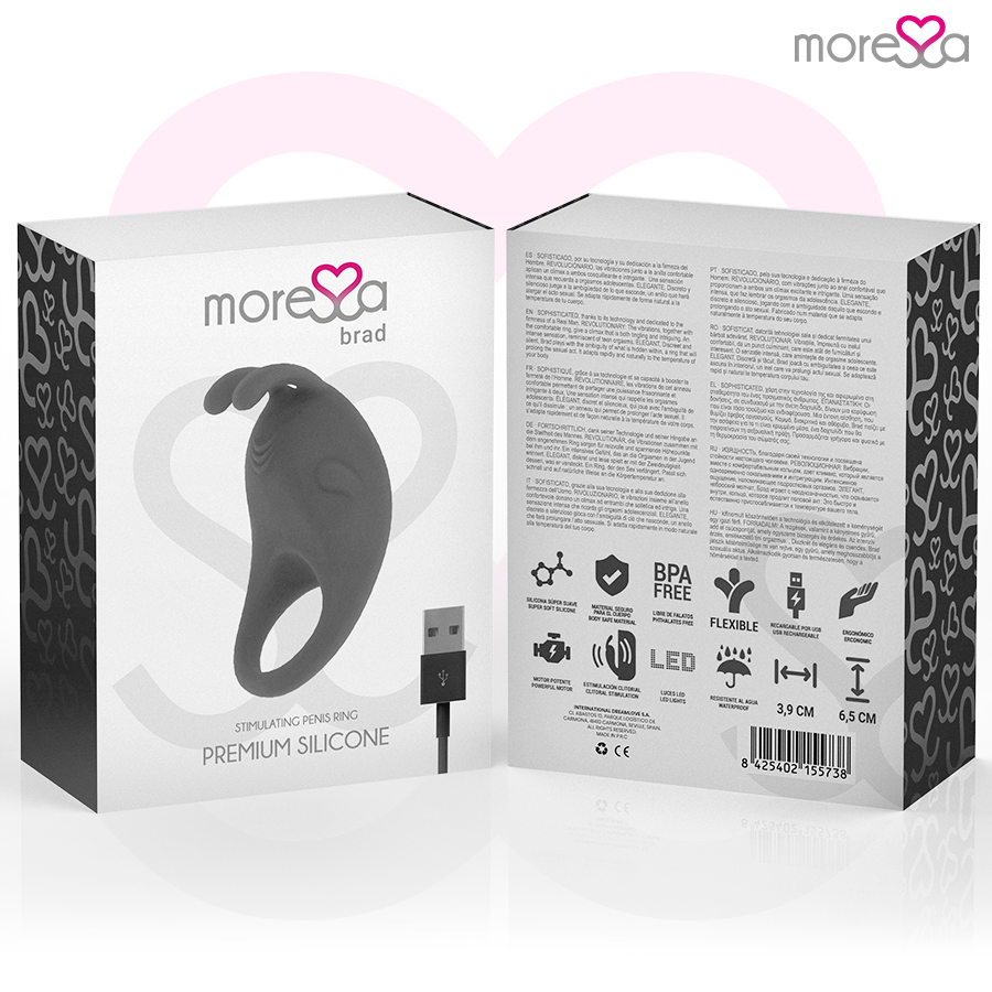 MORESSA - BRAD PREMIUM SILICONE RECHARGEABLE BLACK - Kink&Play