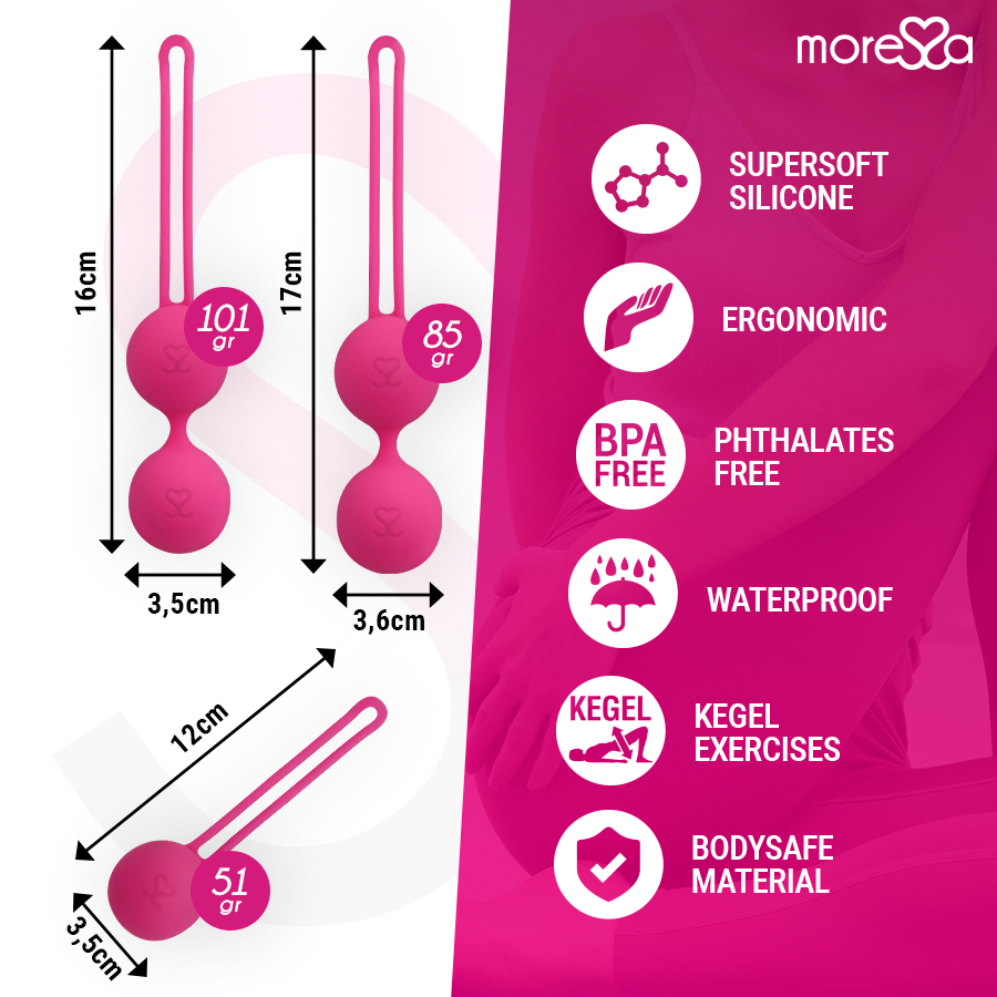 MORESSA - OSIAN SET PREMIUM SILICONE PINK (Osian One - 51 g | Osian Two - 101 g | Osian Three 85 g) - Kink&Play