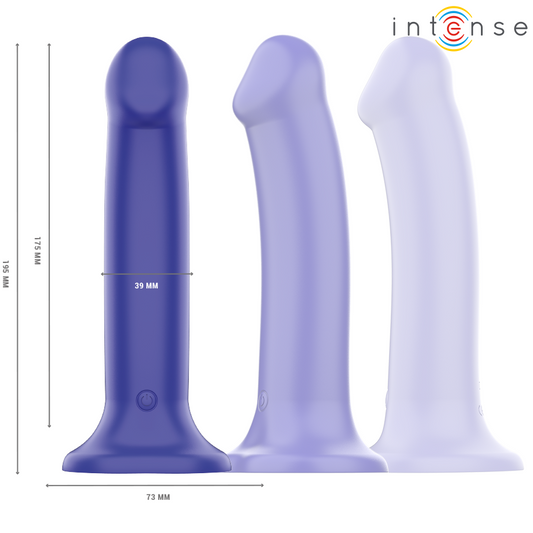 INTENSE - VICTORIA VIBRATOR WITH SUCTION CUP 10 VIBRATIONS DARK BLUE REMOTE CONTROL
