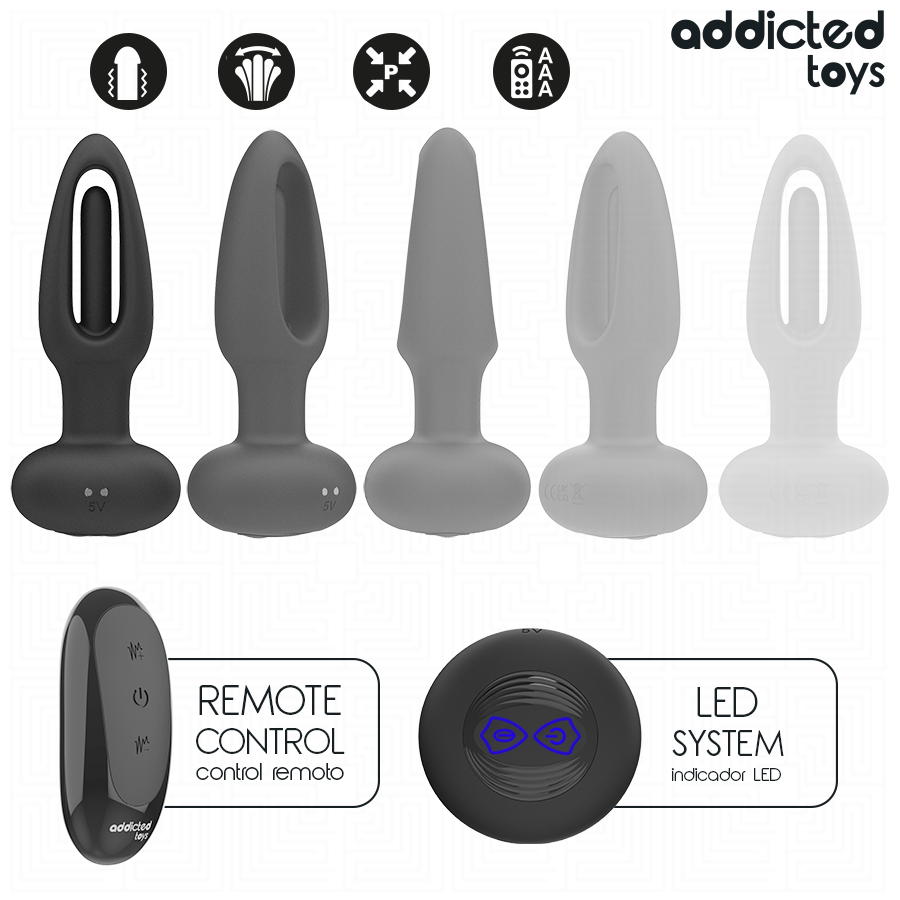 ADDICTED TOYS - ANALPLUGG MED VIBRERANDE TUNGA OCH FJÄRRKONTROLL