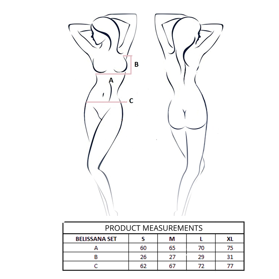 PASSION - BELISSANA BH + TANGA SET VINRÖD S/M