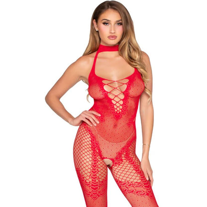 LEG AVENUE - 89336 GRENLÖS BODYSTOCKING RÖD - ONE SIZE