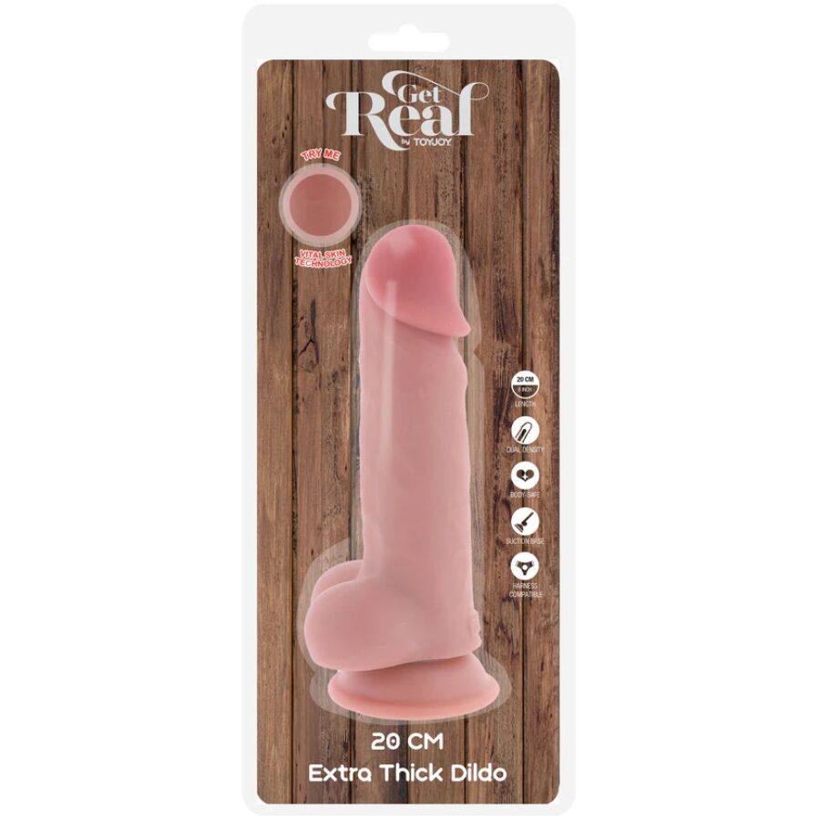 GET REAL - REALISTISK PENIS MED PUNG EXTRA TJOCK 20 CM