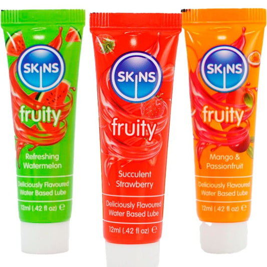 SKINS - FRUITY LUBES KIT VATTENMELON, JORDGUBB & MANGO LUBRIKANT 3 x 12 ML