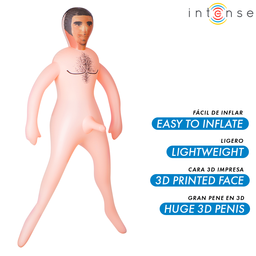 INTENSE DOLLS - ANTHONY UPPBLÅSBAR DOCKA MED 3D PENIS