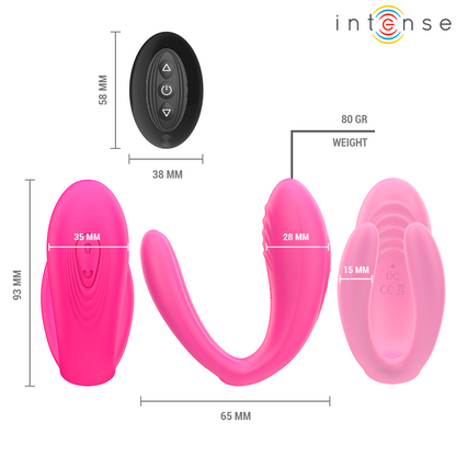 INTENSE - JULIA DUBBEL VIBRATOR KLÄM STIMULATOR FJÄRRKONTROLL