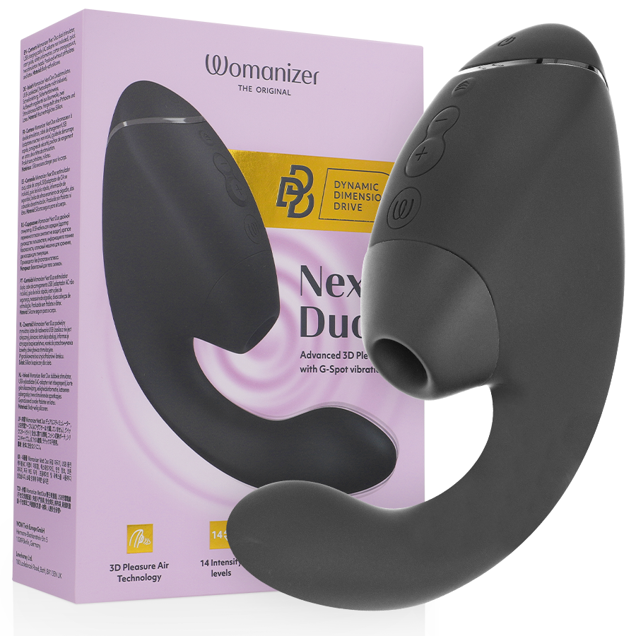 WOMANIZER - DUO NEXT DUAL KLITORIS- & G-PUNKTSSTIMULATOR SVART