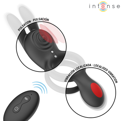 INTENSE – QUINN DUBBEL VIBRATIONSRING FJÄRRKONTROLL