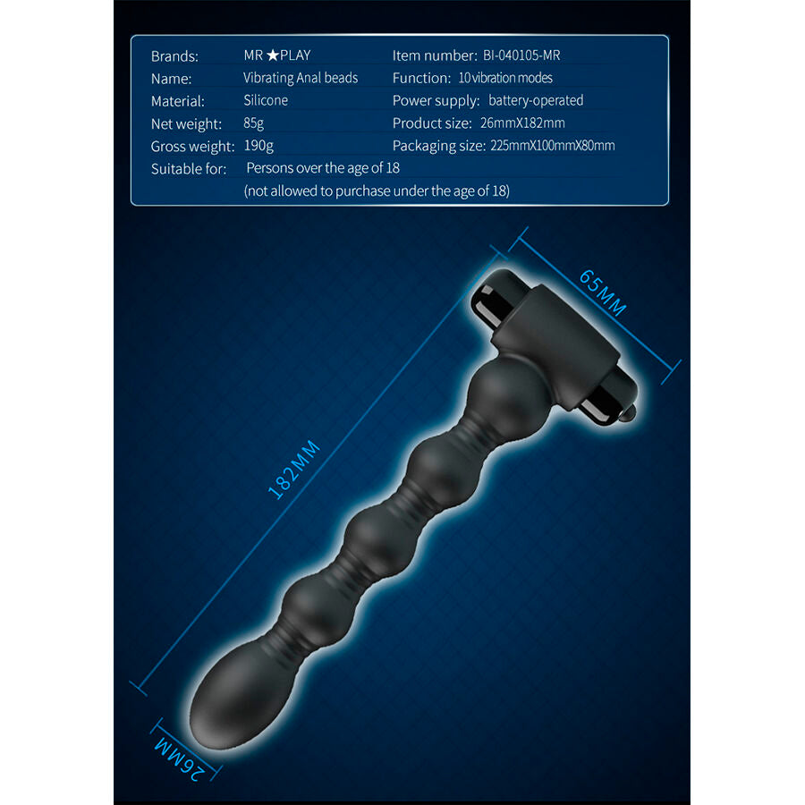 MR PLAY - VIBRERANDE ANALPLUGG MASSAGERARE