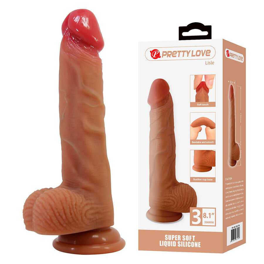 PRETTY LOVE - LISLE REALISTISK DILDO MED SUGKOPP 20,6 CM -Ø- 4,2 CM