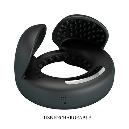 PRETTY LOVE - QUENTIN PENIS RING WITH TESTICULAR STIMULATOR