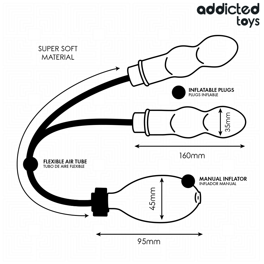 ADDICTED TOYS - UPPBLÅSBAR DUBBEL ANALPROPP MODELL 1