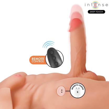 INTENS DJUP TOUCH - MARTY TORSO MED ANALÖPPNING OCH REALISTISK DILDO MED STÖTAR OCH VIBRATION, FJÄRRKONTROLL, 6,2 KG