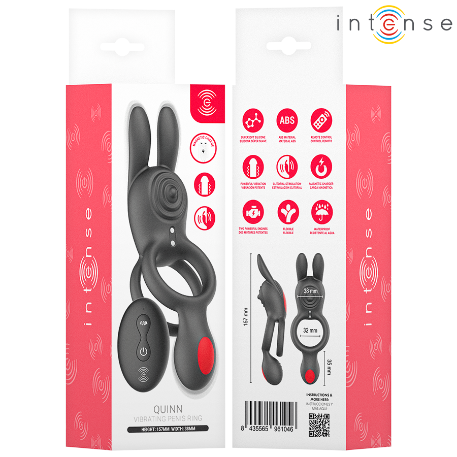 INTENSE – QUINN DUBBEL VIBRATIONSRING FJÄRRKONTROLL