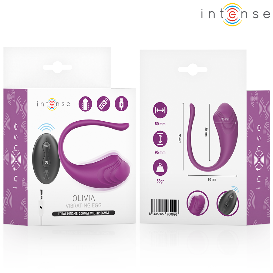 INTENS - OLIVIA LILA VIBRERANDE ÄGG MED FJÄRRKONTROLL