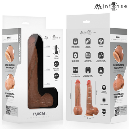 MR INTENSE - BRUCE S SILICONE DILDO WITH TESTICLES 17.8 CM -Ø- 4 CM