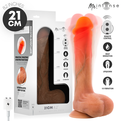 MR INTENSE - BRADLEY SILIKONVIBRATOR MED VÄRMEEFFEKT OCH FJÄRRKONTROLL 21 CM -Ø- 4.2 CM