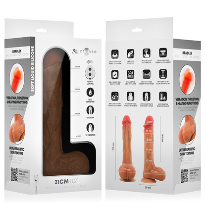 MR INTENSE - BRADLEY SILIKONVIBRATOR MED VÄRMEEFFEKT OCH FJÄRRKONTROLL 21 CM -Ø- 4.2 CM