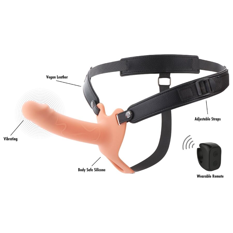 HEMLIG BEGÄR - INFERNO VIBRERANDE PENISFÖRLÄNGARE STRAP-ON 16 CM