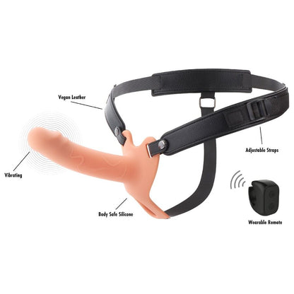 HEMLIG BEGÄR - INFERNO VIBRERANDE PENISFÖRLÄNGARE STRAP-ON 16 CM