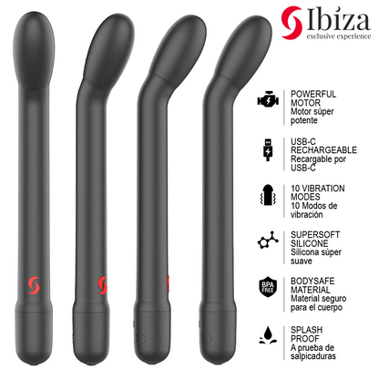 IBIZA - SVART G-PUNKT SVANSVIBRATOR MED VIBRATION