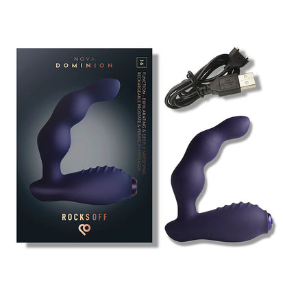 ROCKS-OFF - NOVA DOMINION UPPLADDNINGSBAR PROSTATA- OCH MELLANGÅRDSMASSAGER 16 FUNKTIONER BLÅ