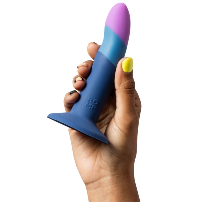 ROMP - PICCOLO SILIKONDILDO MED TREKOLORS SUGKOPP 14 CM