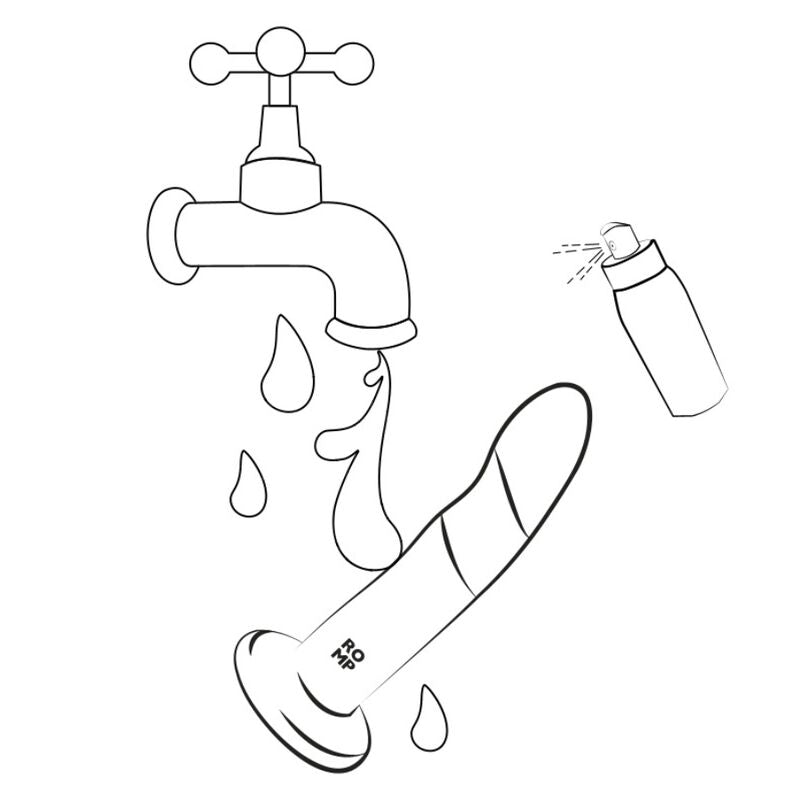 ROMP - PICCOLO SILIKONDILDO MED TREKOLORS SUGKOPP 14 CM