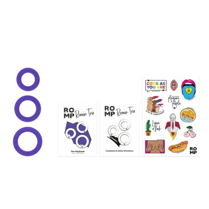ROMP - REMIX TRIO SET OF 3 PURPLE SILICONE PENIS RINGS