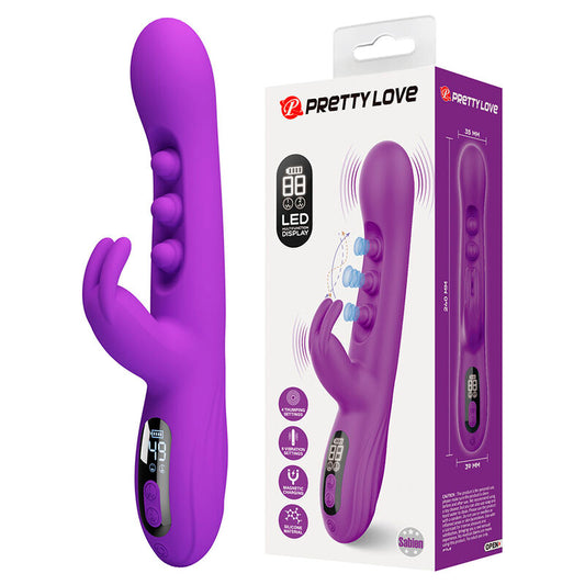 PRETTY LOVE – SABIEN KANINVIBRATOR MED KNACKANDE STIMULERING OCH LILA LED-LJUS