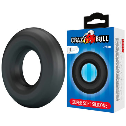 CRAZY BULL - URBAN SUPERMJUK SILIKONPENISRING SVART