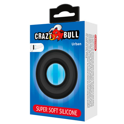 CRAZY BULL - URBAN SUPERMJUK SILIKONPENISRING SVART