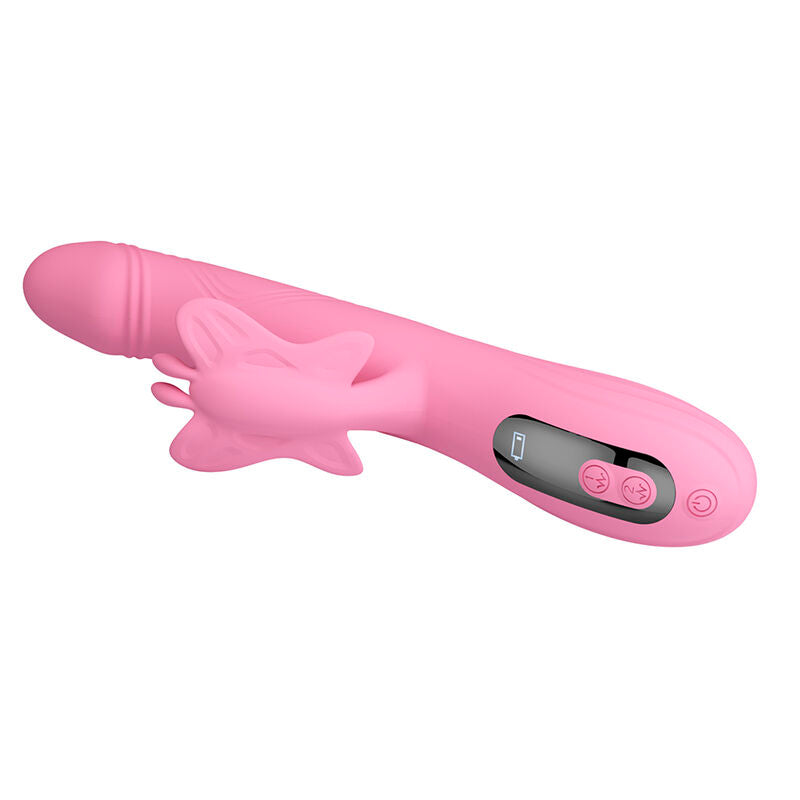 PRETTY LOVE - BELLA RABBIT VIBRATOR WITH BUTTERFLY STIMULATION AND LED PINK