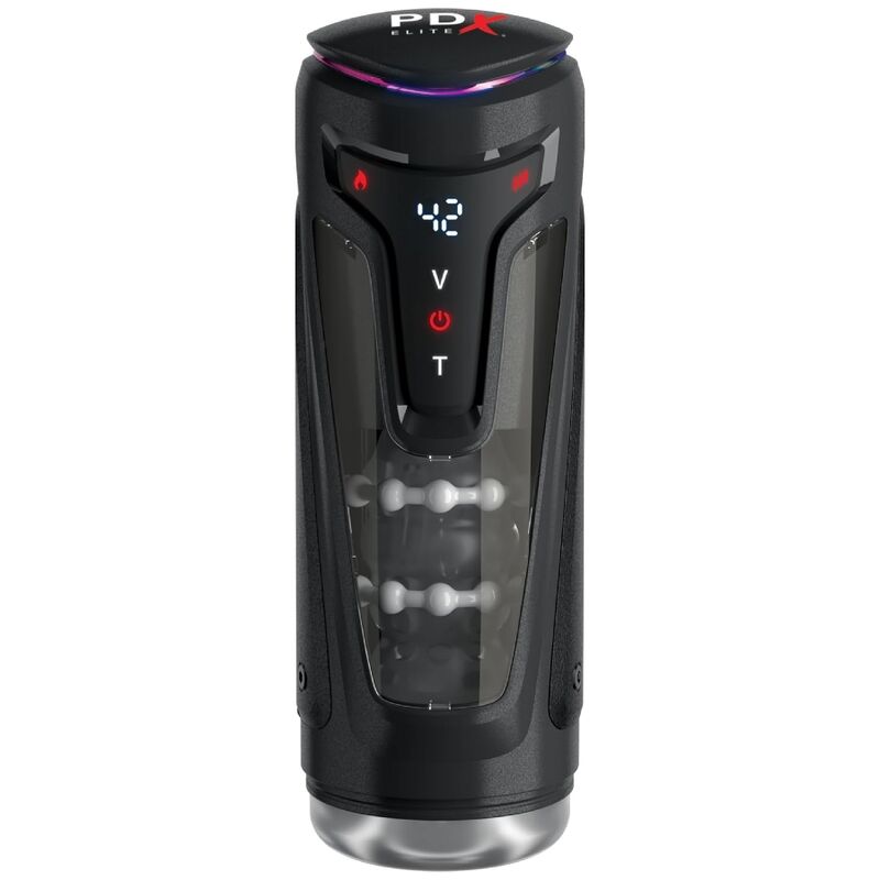 PDX ELITE - MOTO-BATOR PRO THRUSTING STROKER AUTOMATISK VIBRERANDE OCH VÄRMANDE MASTURBATOR 26.5 CM