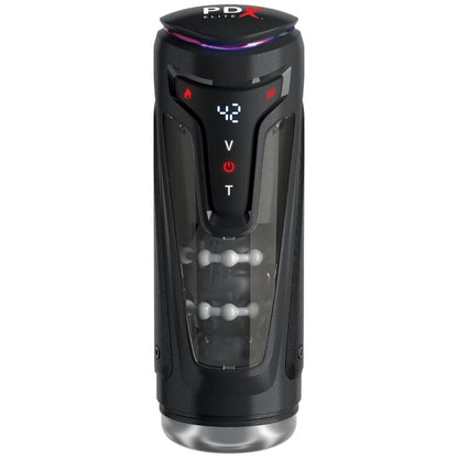 PDX ELITE - MOTO-BATOR PRO THRUSTING STROKER AUTOMATISK VIBRERANDE OCH VÄRMANDE MASTURBATOR 26.5 CM