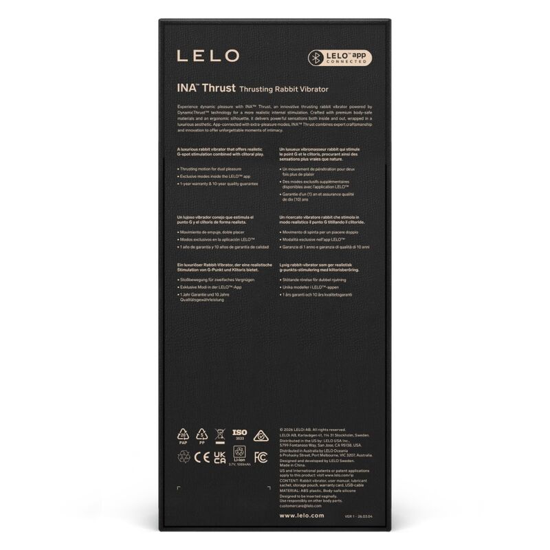 LELO - INA THRUST KANIN VIBRATOR MED STÖTFUNKTION SVART