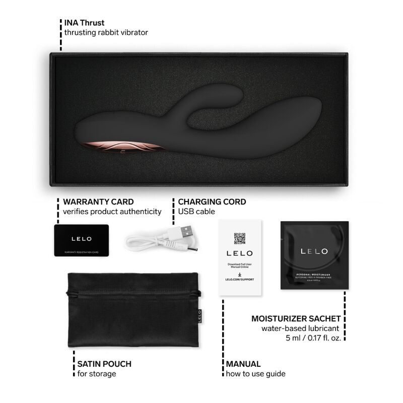 LELO - INA THRUST KANIN VIBRATOR MED STÖTFUNKTION SVART