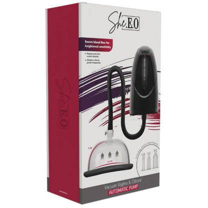 SHE.E.O - AUTOMATIC VACUUM PUMP FOR VAGINA AND CLITORIS BLACK