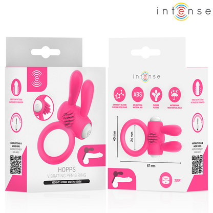 INTENSE - HOPPS VIBRERANDE PENISRING MED KLITORISSTIMULERING ROSA