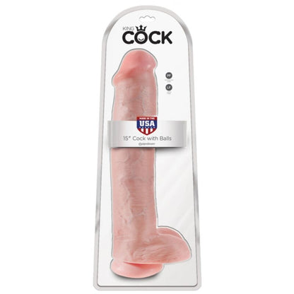 KING COCK – REALISTISK DILDO MED PUNG OCH SUGKOPP 38 CM KÖTTFÄRGAD
